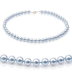 Genuine Swarovski Crystal Pearl Necklace-Blue (8mm)