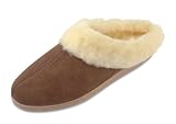 Pile Lined Mule Slipper by Minnetonka in Dusty Brown Suede