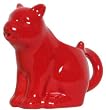 Stoneware Pottery Red Cat Creamer 5"x3.5", 8oz Set of 2