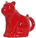 Stoneware Pottery Red Cat Creamer 5"x3.5", 8oz Set of 2