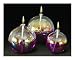 Iridescent Ball Glass Oil Lamp Set of 3 Candles Centerpiece