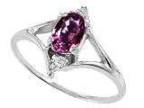 0.52 cts Genuine Rhodoliteand Diamond Ring - 14kt Yellow Gold FREE GIFT BAG!