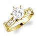 Cheap Round CZ Cubic Zirconia Engagement Ring Solitaire 14k Yellow Gold Bridal (1.50 Carat) On Sale