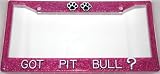 Paw Prints Pink Glitter Got Pit Bull? License Plate Frame