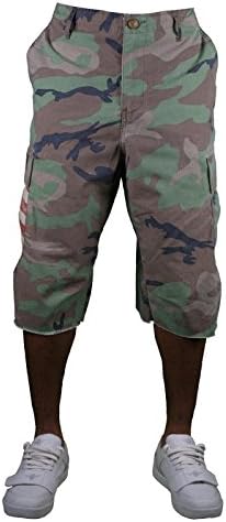 Double Needle Flag Camo Cargo Short