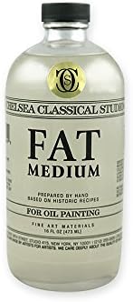 Chelsea Classical Studio Medium Clarified Lavender Fat Medium - for Fat Painting Techniques Increasing Adhesion, Making Paint Fatter, Drying Time, and Gloss - [ 16 oz. Bottle]