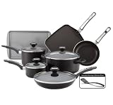 Farberware High Performance Aluminum Nonstick 12-Piece Cookware Set, Black