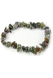 Promotion *(Buy 2 Get 1 Free) 1 Natural Healing Crystal Fancy Rainbow Jasper Chip Gemstone 7 Inch Stretch Bracelet