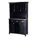 Large Wood Bakers Rack with Two Door Hutch