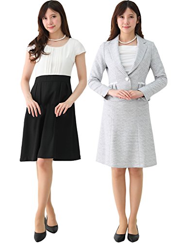 (アッドルージュ) AddRouge ラメボーダー ツイード ワンピース&スカート 3点セット スーツ[t21803]