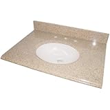 IMAGE OF Pegasus PE68225 25-Inch Granite Vanity Top with Biscuit Bowl and 8-Inch Spread, Beige