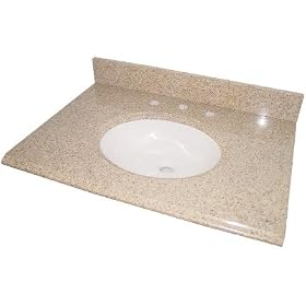 Pegasus 68237 Beige Granite Vanity Top 37 x 22, Biscuit Bowl by Pegasus