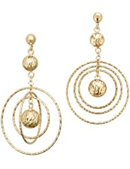 Triple Hoop Dangle Earrings in 14K Yellow Gold