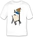 T-shirt with paint, brush, rabbit, artist, jumping, easel