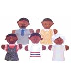 African American Family Puppet Set