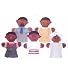 African American Family Puppet Set