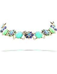 La Contessa Gypsy Collection Green Floral Necklace by Mary DeMarco - N8840