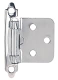 Hardware House 64-2843 Flush Mount Self-Closing Cabinet Hinge, 2-Pack, Chrome