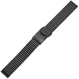 Marburger Marcoflex Sports - Bracelet pour Montres élastique - Bracelet de montre souple en acier inoxydable - noir, 18 et 20 mm