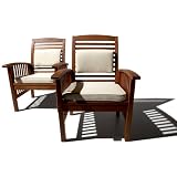 Strathwood Gibranta All-Weather Hardwood Armchair with Cushion Set of 2
