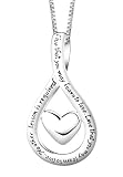 Sterling Silver Live That You May Learn To Love. Love That You May Learn To Live. No Other Lesson Is Required Heart Pendant, 18