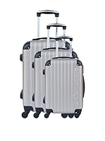 AMERICAN TRAVEL Set de 3 trolleys rígidos (Champán)