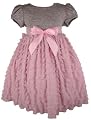 Bonnie Jean Girls Pink and Grey Ruffled Shortsleeved Dress