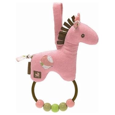 Gund Plush Pink Giraffe Rattle Baby Toy