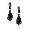 1928 Jewelry Vintage Black-Diamond Crystal Drop Earrings