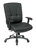 Big and Tall Deluxe Leather Executive Chair with Mid Pivot Knee Tilt, Gunmetal Finish Base and Adjustable Arms