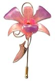 Natural orchid gold stickpin, 'Eternal Orchid' 1.8 W x 3.3 L x 1.2 D