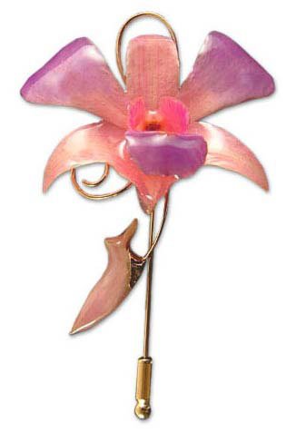 Natural orchid gold stickpin 1.2 D