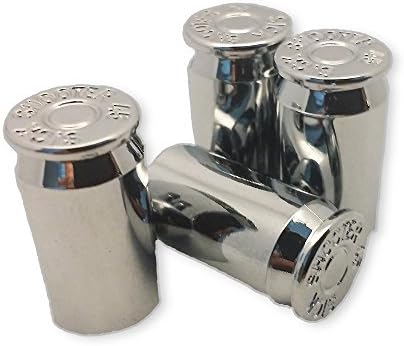 Sickshooter .45 Caliber Shell Valve Stem Caps 4pk (SuperChrome) for All Cars Trucks and Motorcycles