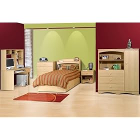 Kids Bedroom Furniture Set 1 in Natural Maple - Alegria Collection - Nexera Furniture - 400085