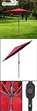 New 9' Burgundy Aluminum Patio Umbrella W/ Crank & Tilt