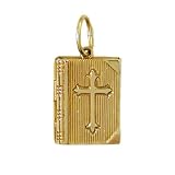 14K Gold Vintage Bible or Prayer Book Charm, three-dimensional