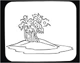 Mouse Pad with black and white , palm trees , Polynesia, island, landscape, Hawaii, mountain