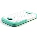 Alcatel One Touch Fierce 2 Case, RANZ Turquoise/White Spot Diamond Studded Silicone Rubber Skin Hard Case For Alcatel One Touch Fierce 2 / Alcatel 7040T / Pop Icon A564C