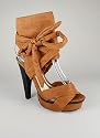 Suede Wrap Around Strap Heel