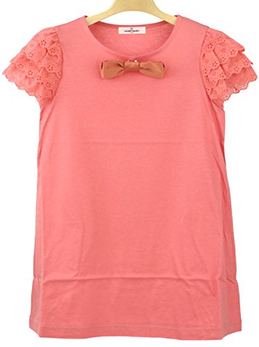 （ギャラリービスコンティ）GALLERY VISCONTI　リボンブローチ付刺繍レースティアードデザインのチュニックカットソー