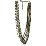 Leslie Danzis Crystal Box Chain Antique Gold Neckla