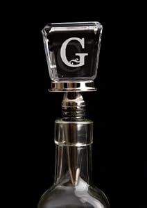 Monogram Glass Wine Stopper - G