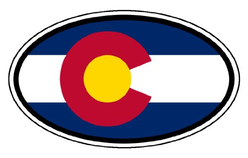 Colorado State Flag Car Bumper Sticker Decal Oval