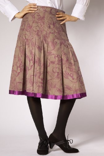 Per Una Hibiscus Pleat Skirt with Silk