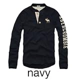 「Abercrombie & Fitch アバクロ メンズ 長袖 Tシャツ ロンT 並行輸入品 (M, ネイビー)」の画像