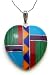 Southwest Multicolor Multistone Heart Pendant on Liquid Silver Necklace 18"