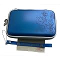 Top moderne Nintendo 3DS XL / DSi XL Tasche / Hardcover / Schutzh�lle / Case / Pouch in royalblau mit Blumenornament