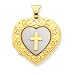 14k White Mother of Pearl Cross 21mm Heart Locket