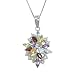 Sterling Silver Multi-Gemstones and Diamond Accent Drop Pendant Necklace, 18