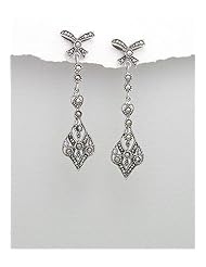 Marcasite Earrings In 92.5 Sterling Silver